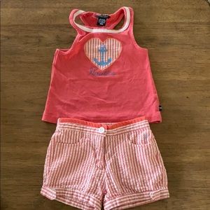 Nautica girls tank top with matching shorts